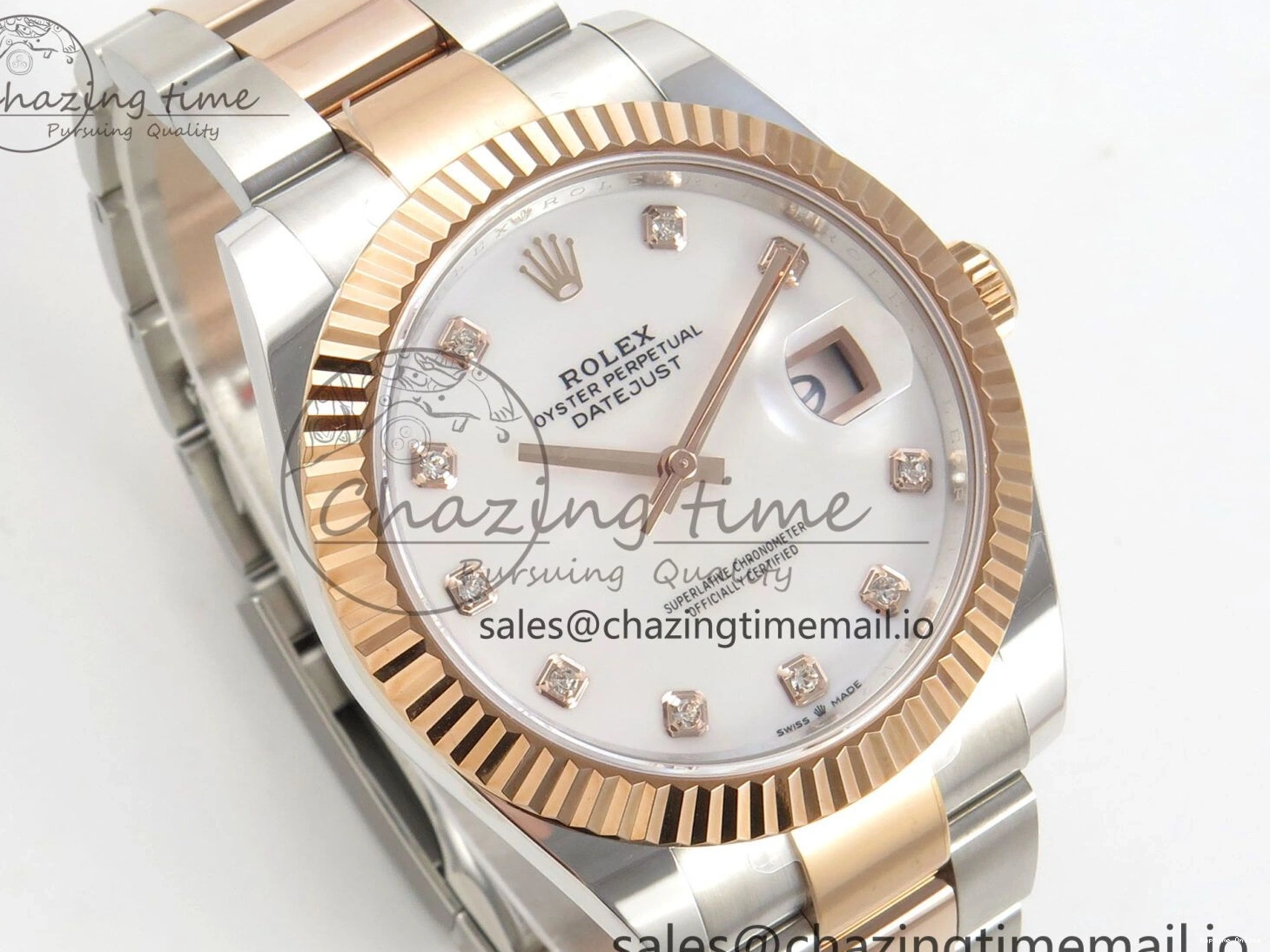 0208 DateJust 41 126331 SS RG ARF 1:1 Best Edition White MOP Diamonds Dial on Oyster Bracelet SH3235 (Weighted) UrbanChic 186